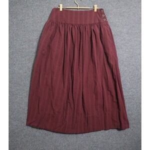 Free People Skirt Women Large Maroon BOHO Set For Sunshine Pleated Maxi Bohemian